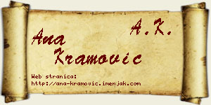 Ana Kramović vizit kartica